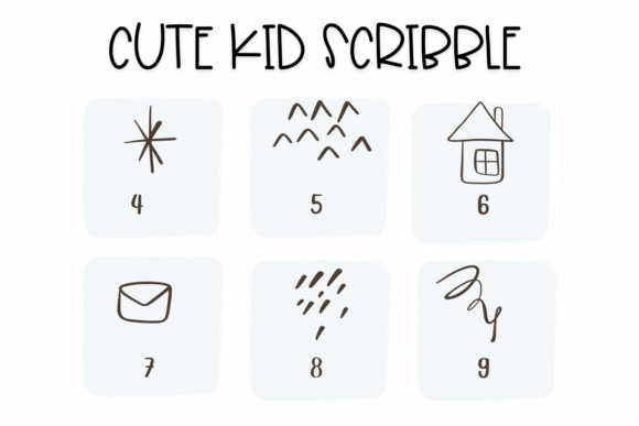 Cute Kid Scribble Font PNG with transparent background - Preview 3
