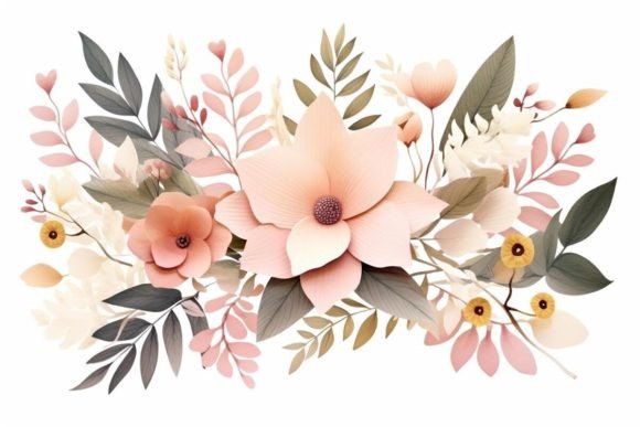 White Petals Pattern Graphic by Ranya Art Studio · Creative Fabrica