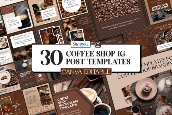 Preview of Free Coffee Canva Instagram Template coffee shop social media template