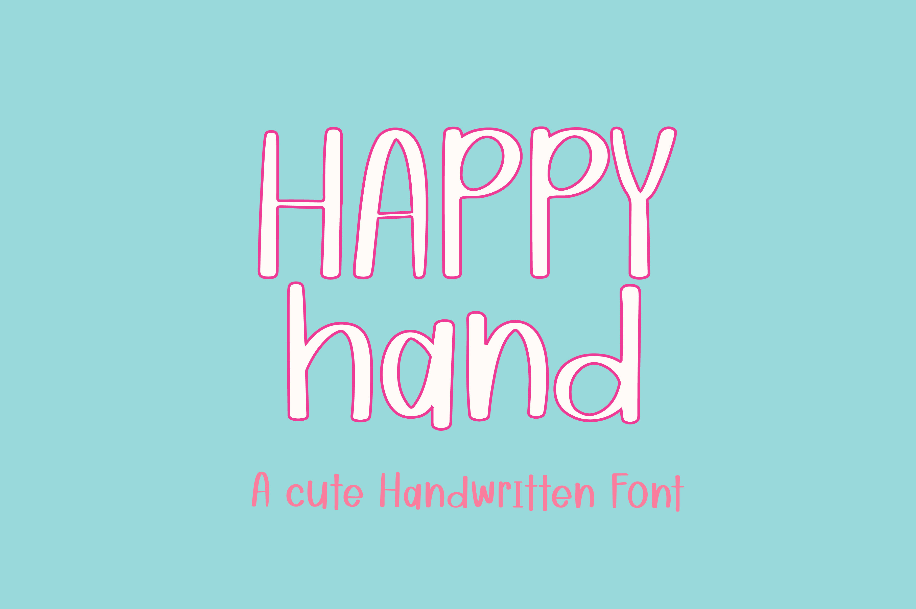 Happy Hand Font preview, cheerful handwriting font for gift tags