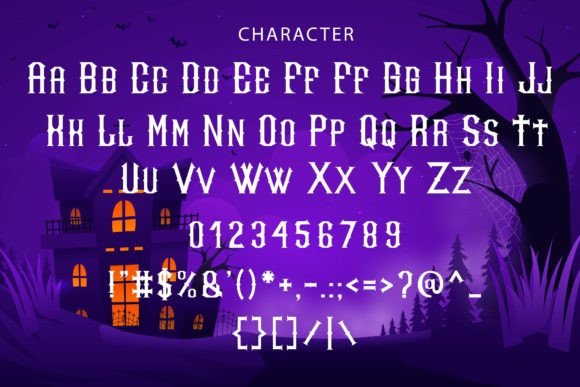 Metal Halloween Font PNG with transparent background - Preview 6