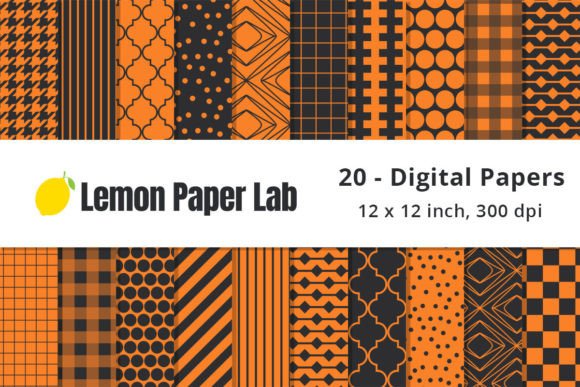 Orange and Black Halloween Pattern Paper