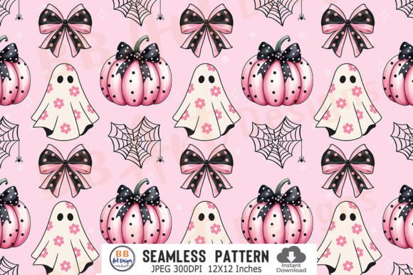 Pink Halloween Seamless Pattern Coquette
