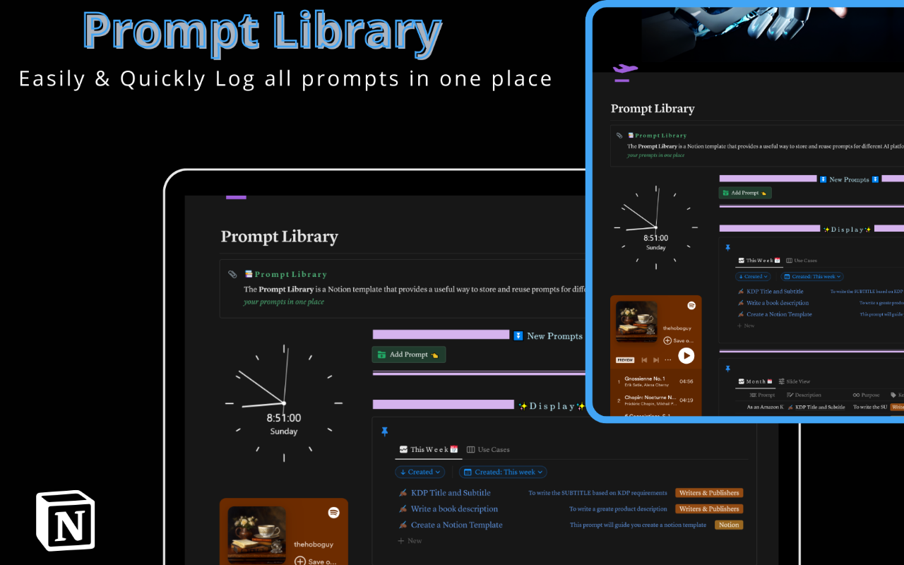 Prompt Library (Notion Template) Graphic by creativdesignz · Creative
