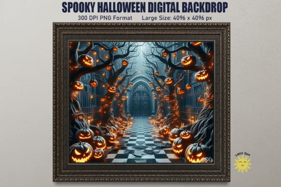 Preview of Spooky Halloween Digital Backdrop digital backdrop