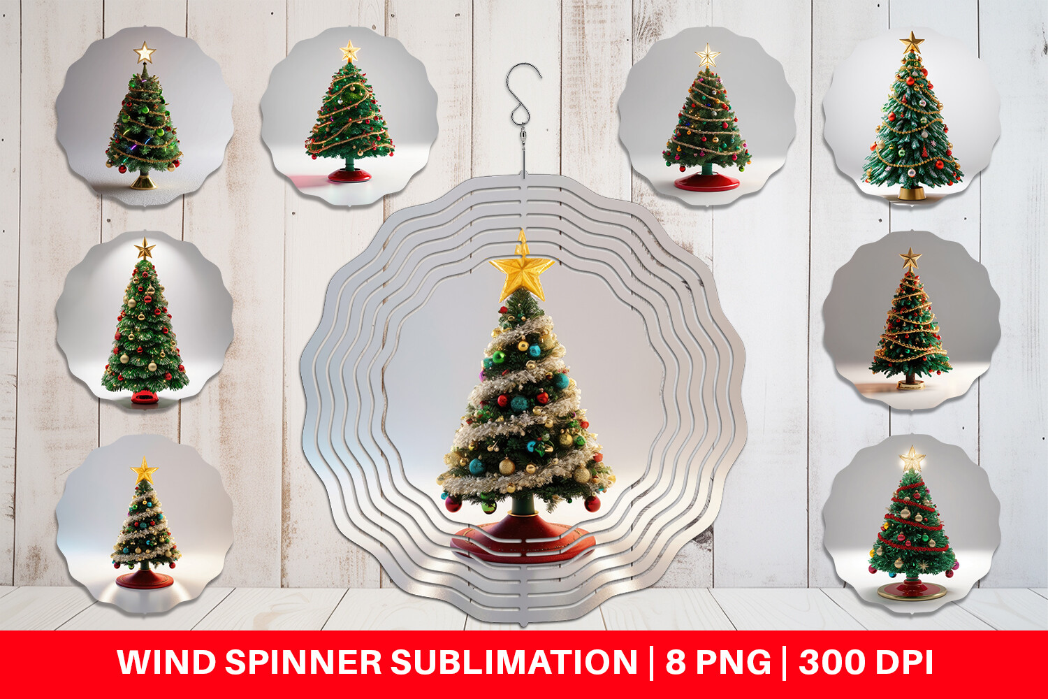 Wind Spinner Christmas Tree Graphic by Artnoy · Creative Fabrica
