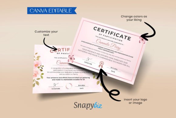 Family Reunion Certificates Templates
