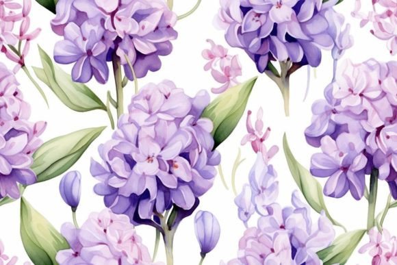 Hyacinth Patterns Gráfico Padrões de Papel Por Ranya Art Studio