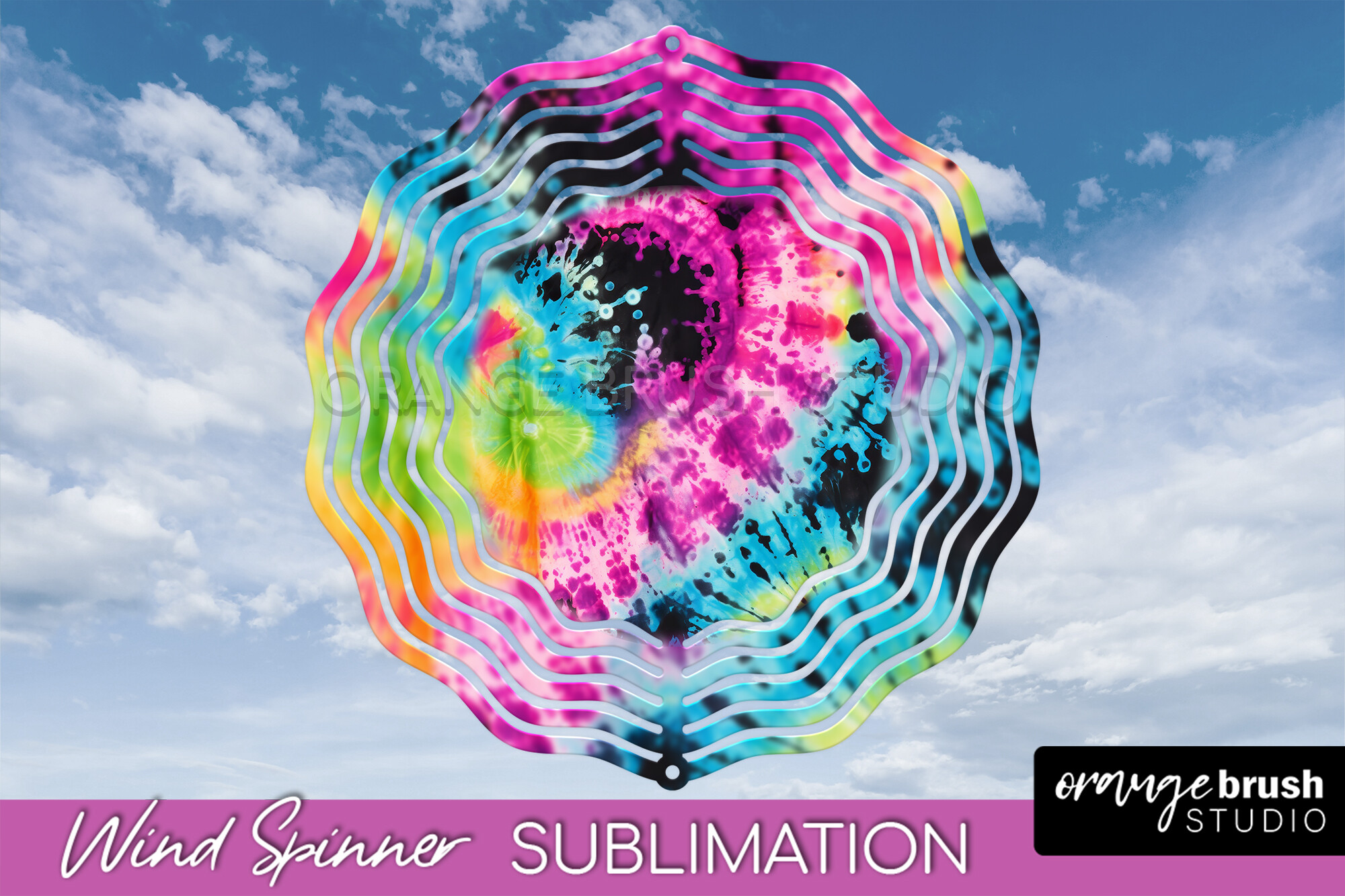 Neon Tie Dye Wind Spinner Sublimation Graphic by Orange Brush Studio ...