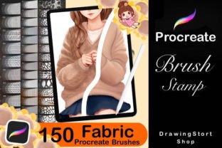 150 Procreate Fabric Texture Brushes Graphic by DrawingStoryShop ...