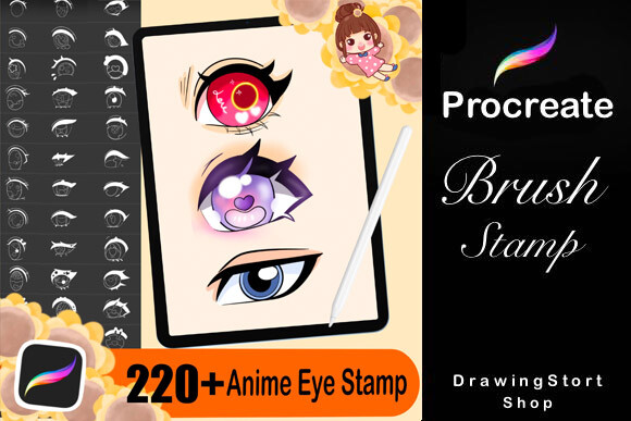 220+ Procreate Anime Eye Stamps Brushes - photo 1