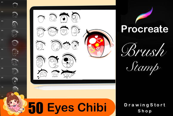 220+ Procreate Anime Eye Stamps Brushes - photo 2