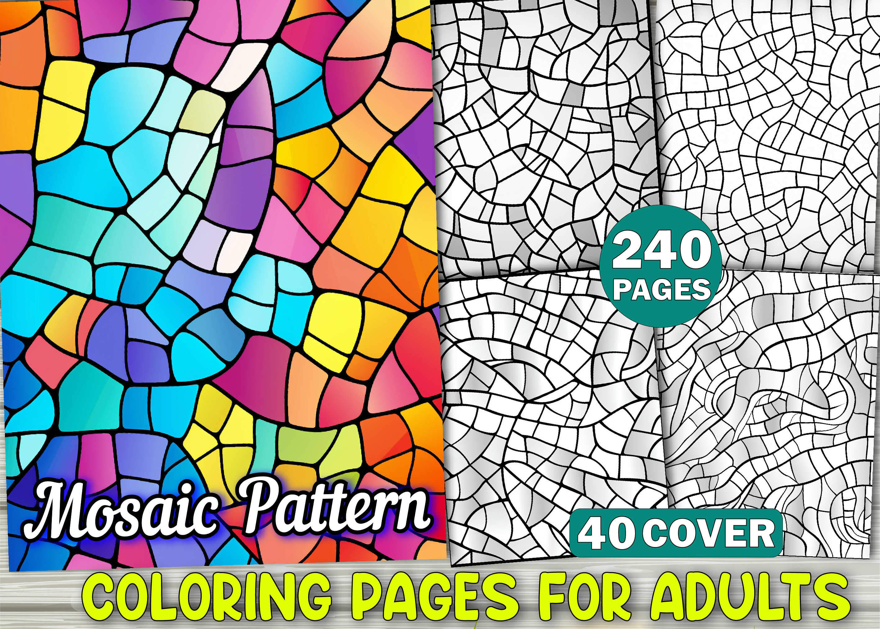 240 Mosaic Pattern Coloring Pages - KDP