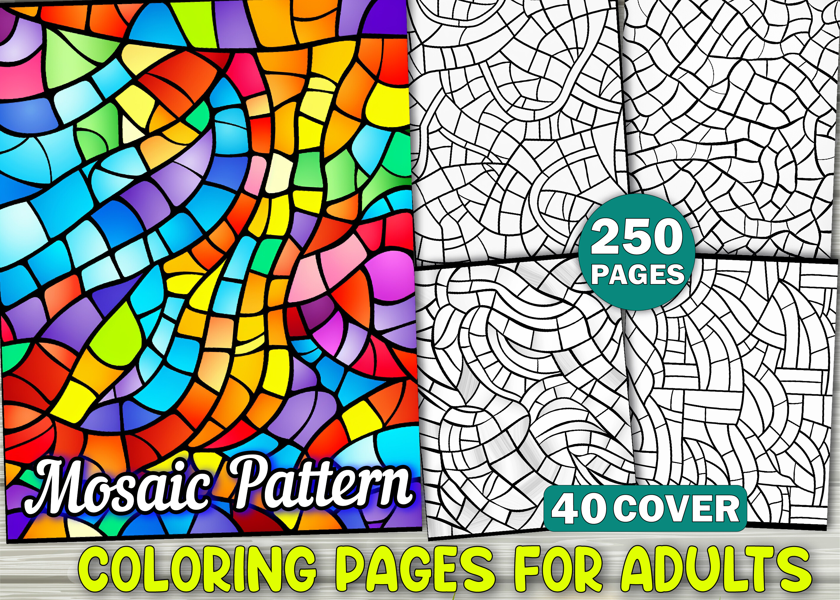 250 Mosaic Pattern Coloring Pages - KDP