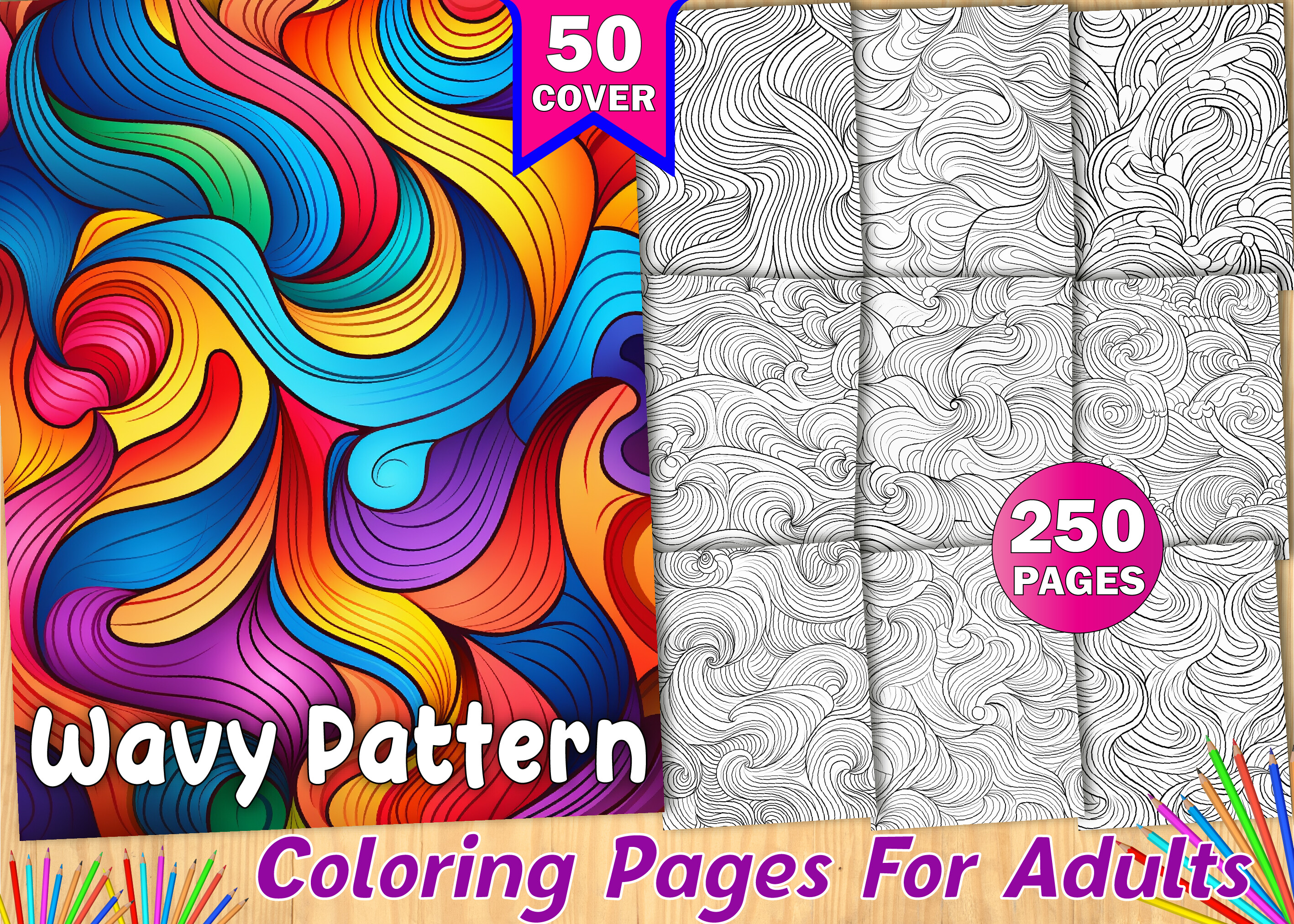 Wavy Pattern For Coloring In 250 Wavy Pattern Coloring Pages Graphic by PLAY ZONE · Creative Fabrica