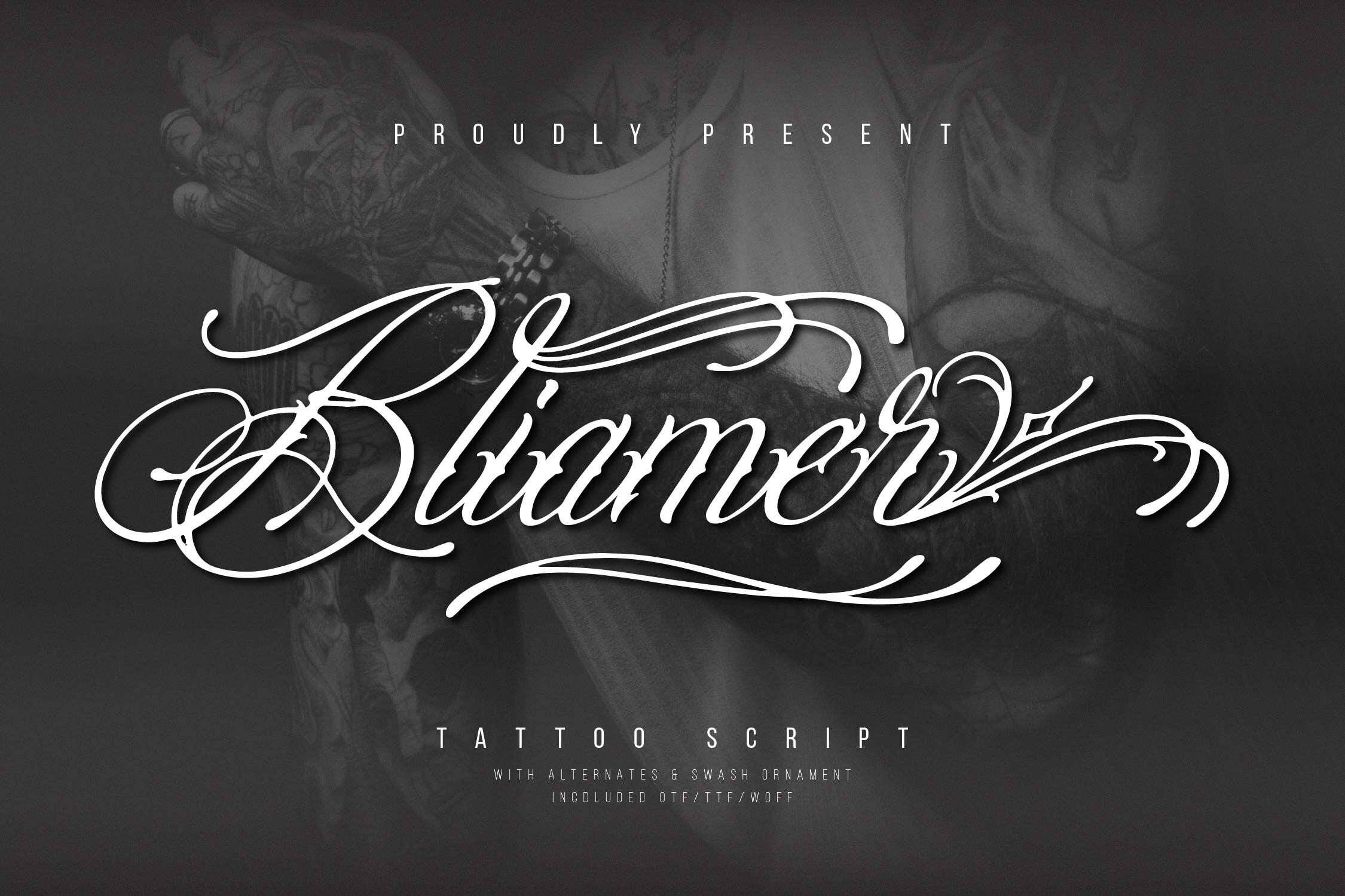Blaimer preview: flowing tattoo script font