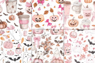 Cute Pink Halloween Digital Paper Graphic by Nam Tiwa · Creative Fabrica