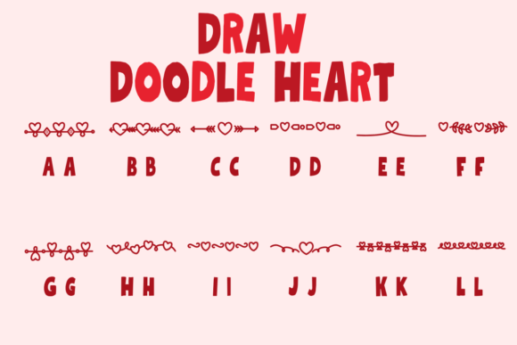 Draw Doodle Heart Font - Preview 1