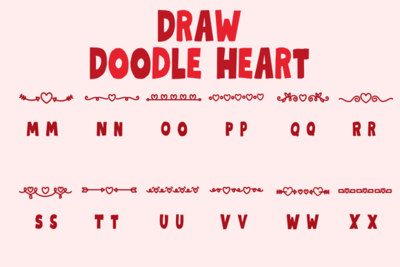 Draw Doodle Heart Font - Preview 2