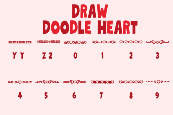 Draw Doodle Heart Font - Preview 3