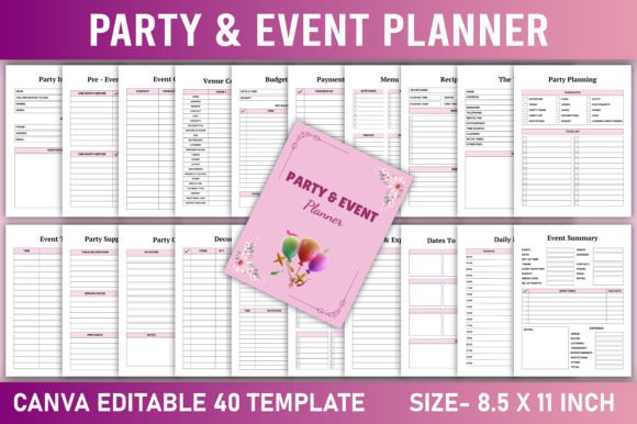 Editable Party & Event Planner Canva