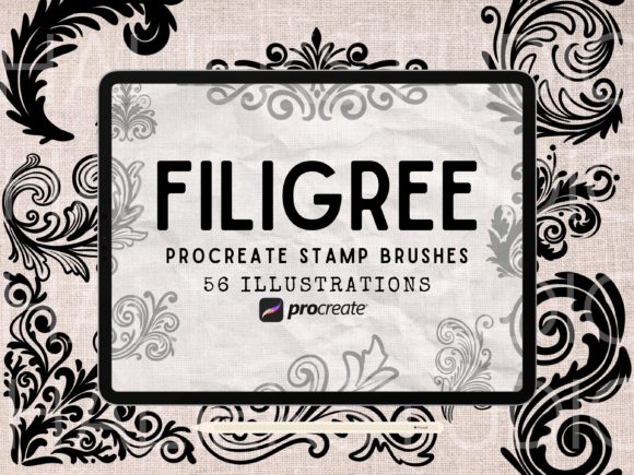 Filigree Procreate Stamp Brush Set