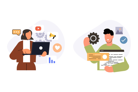 Information Technology Business, Work Graphic Logos By DEEMKA STUDIO