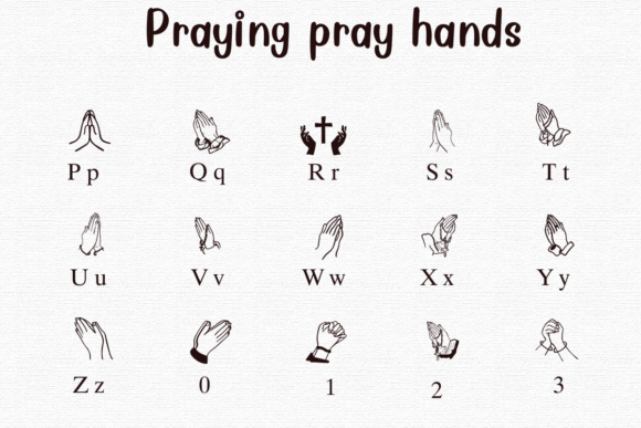 Praying Pray Hands Font PNG with transparent background - Preview 2