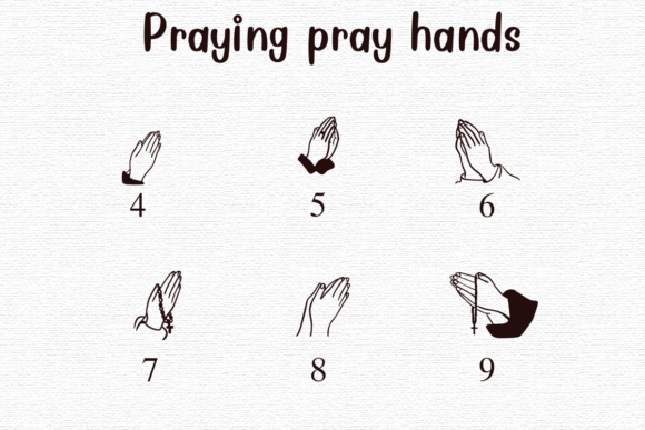 Praying Pray Hands Font PNG with transparent background - Preview 3