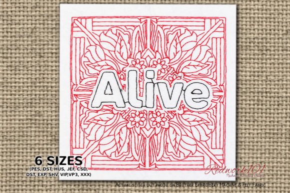 Alive Word Bluework Embroidery