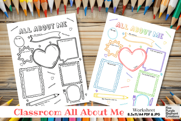 All About Me Printable Worksheet School - Printable