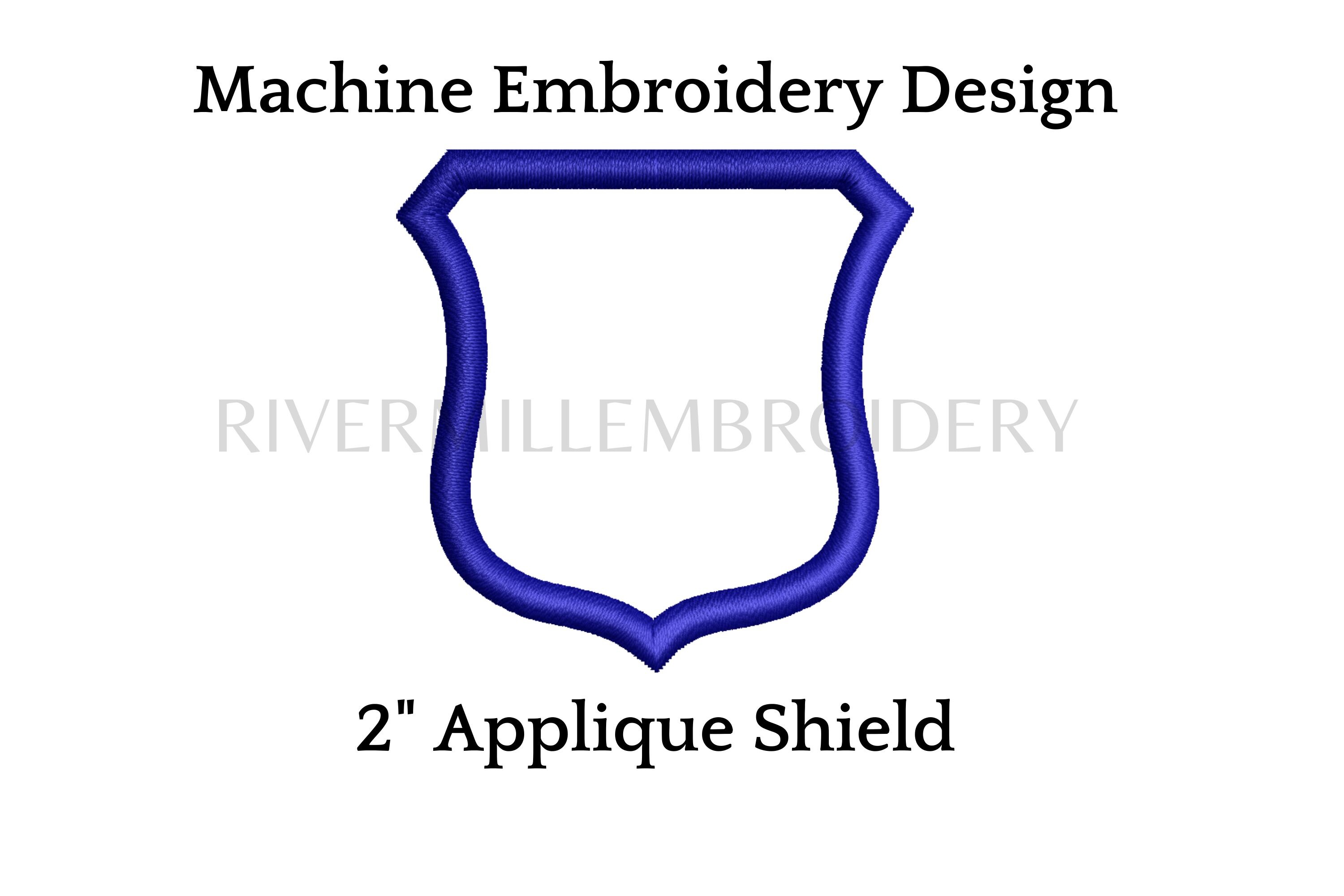 Applique Shield Embroidery Design