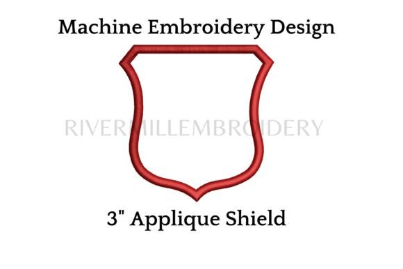 Applique Shield Embroidery Design
