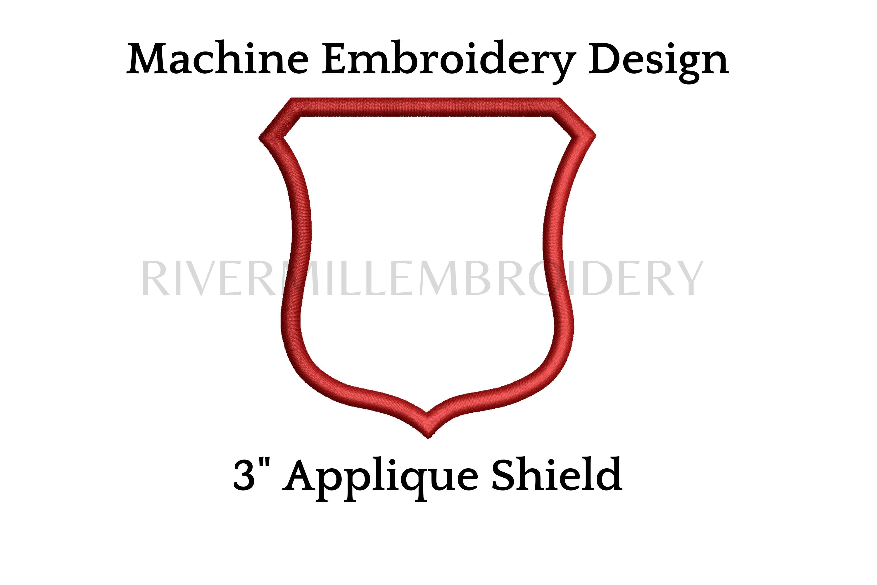 Applique Shield Embroidery Design