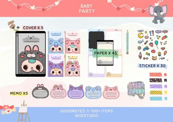 Baby Animal Digital Worksheets Goodnotes