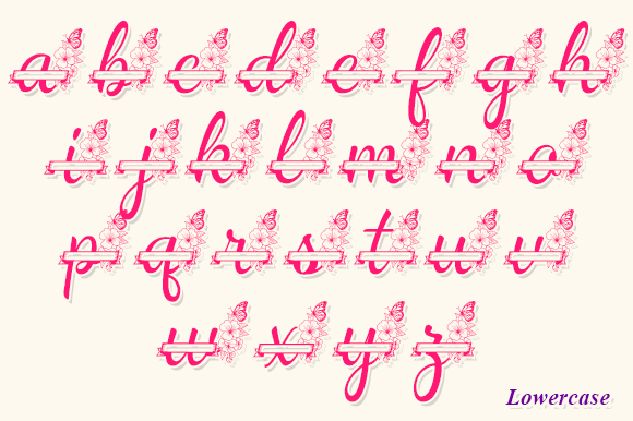 Baby Flower Monogram Font - Preview 4
