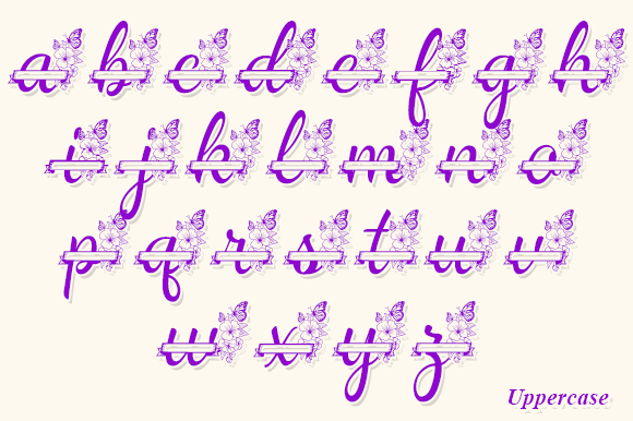 Baby Flower Monogram Font - Preview 5