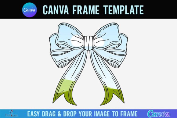 Coquette Bow Canva Frame Template Ribbon