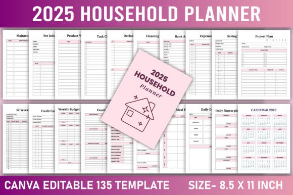 Editable 2025 Household Planner Canva