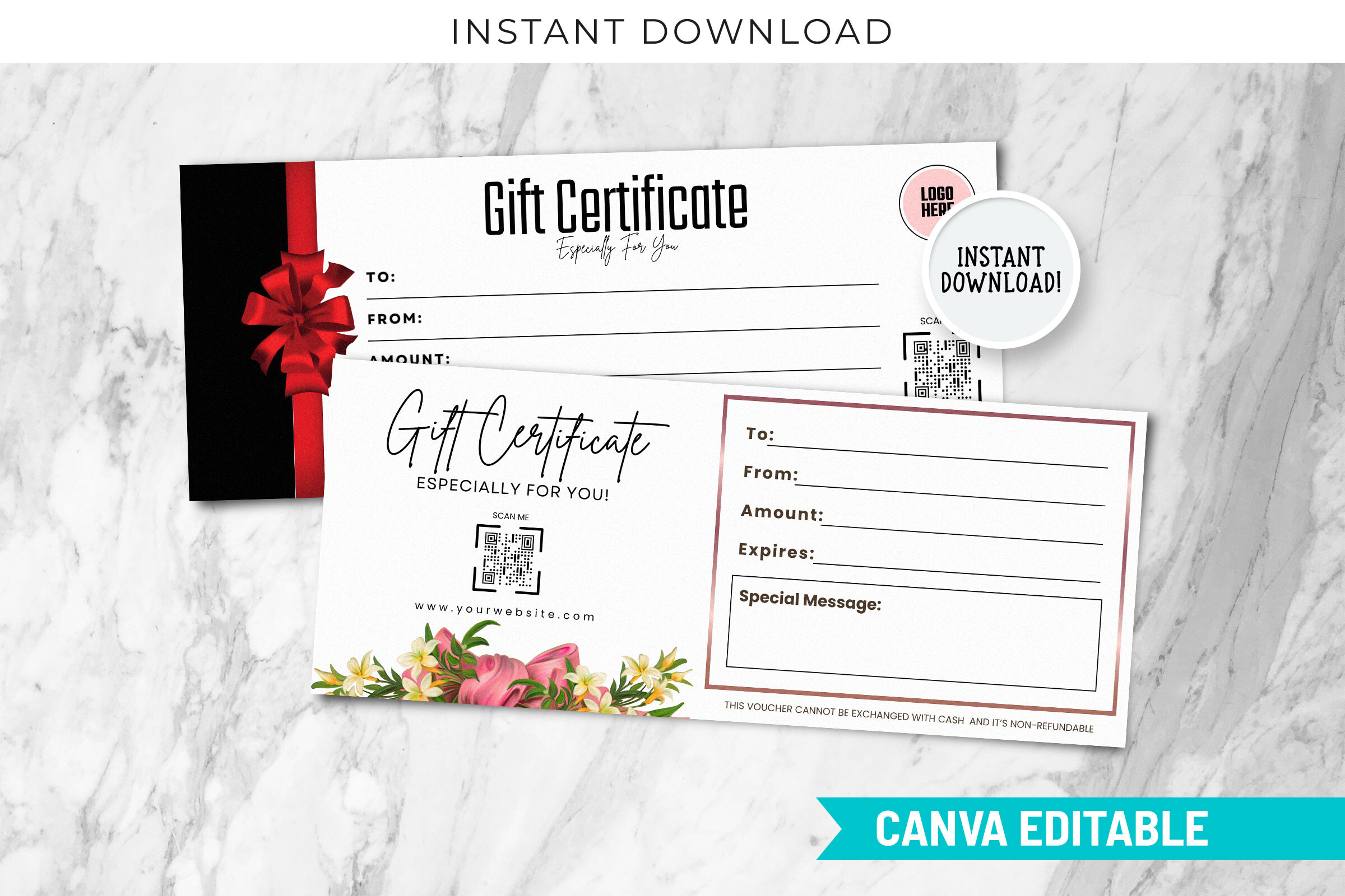 Gift Certificate Canva Voucher Template