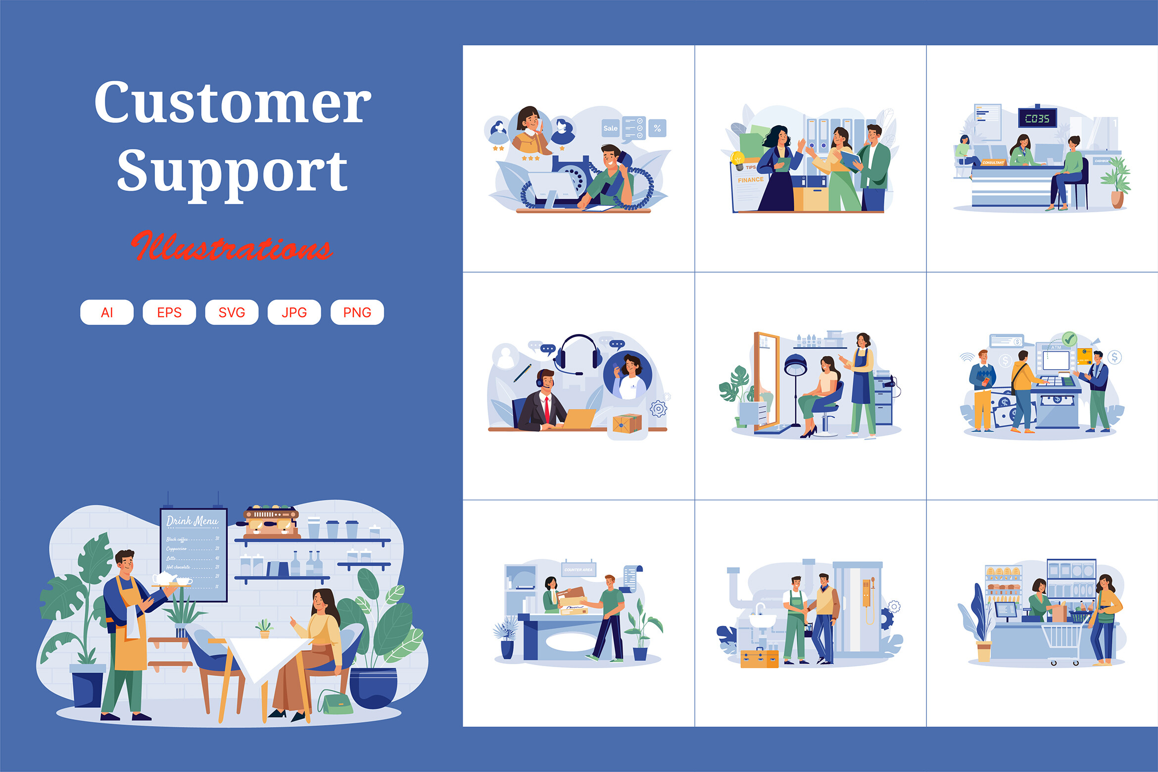 Help Support Image M628_Customer Support Illustration P1 Graphic by freeslab88 · Creative ...