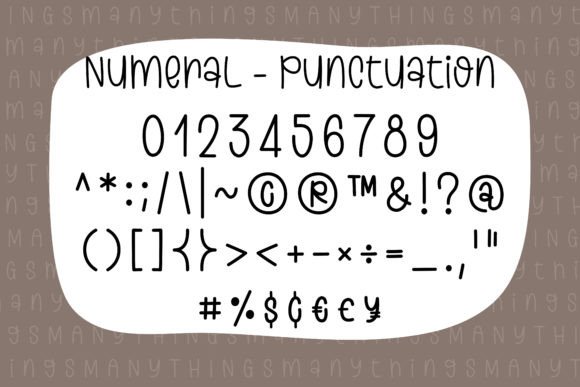 Many Things Font PNG with transparent background - Preview 5