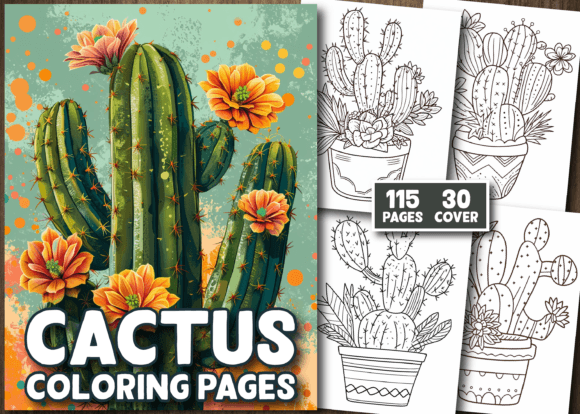 Over 100 Cactus Coloring Pages