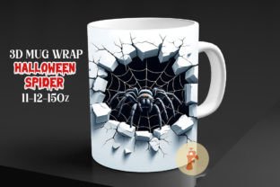 Spooky Spider Halloween 3D Mug Wrap Graphic by Foxmia · Creative Fabrica