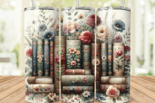Vintage Floral Book 20oz Tumbler Wrap Graphic by Farook Art · Creative ...