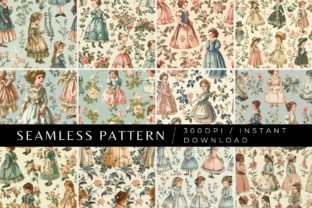 12 Victorian Children Patterns Graphic by Inknfolly · Creative Fabrica