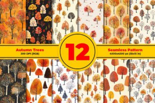 Fat Fall Tree Jpattern Autumn Trees Seamless Pattern Graphic by mspro996 · Creative Fabrica