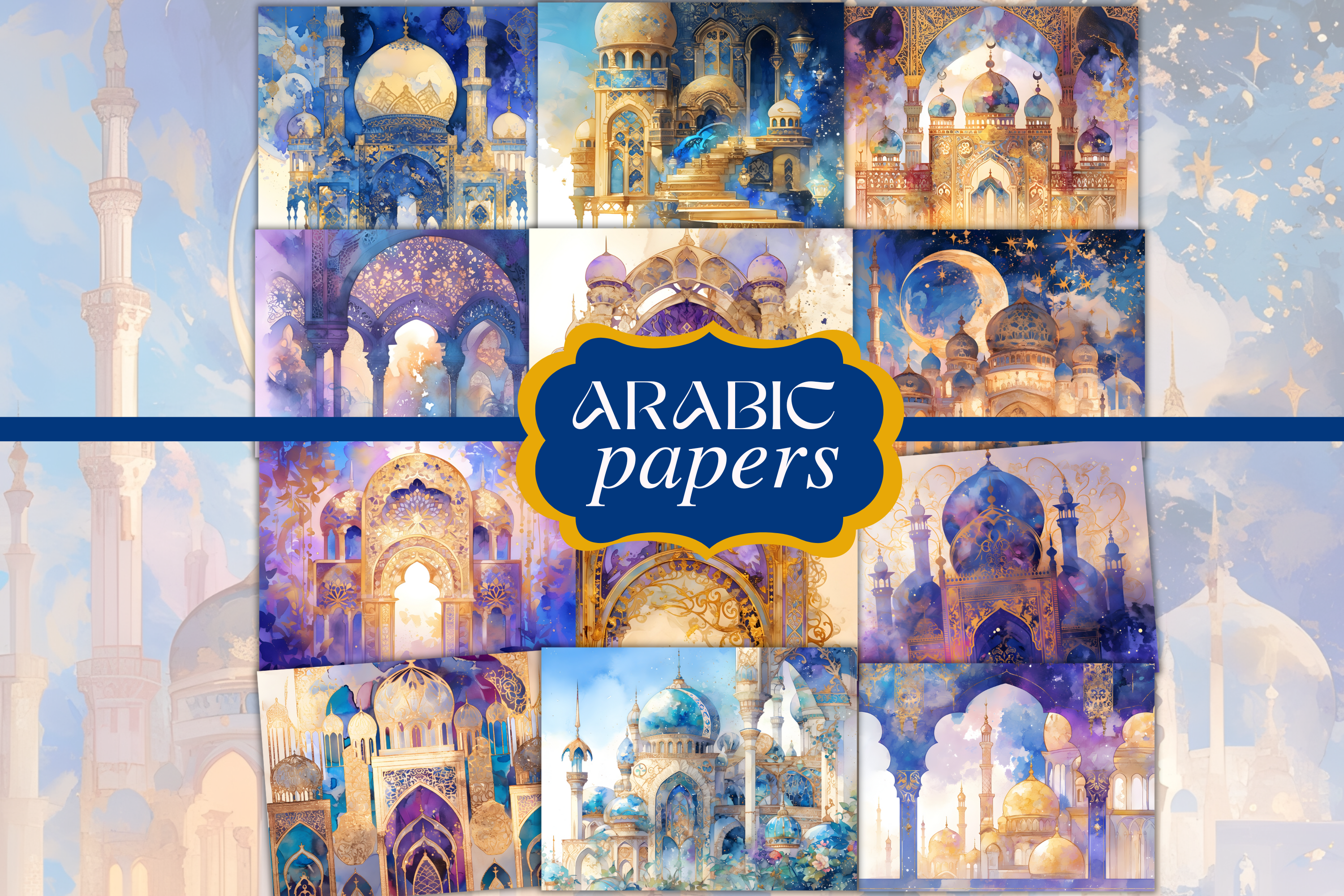 Pastel Arabic Background Papers
