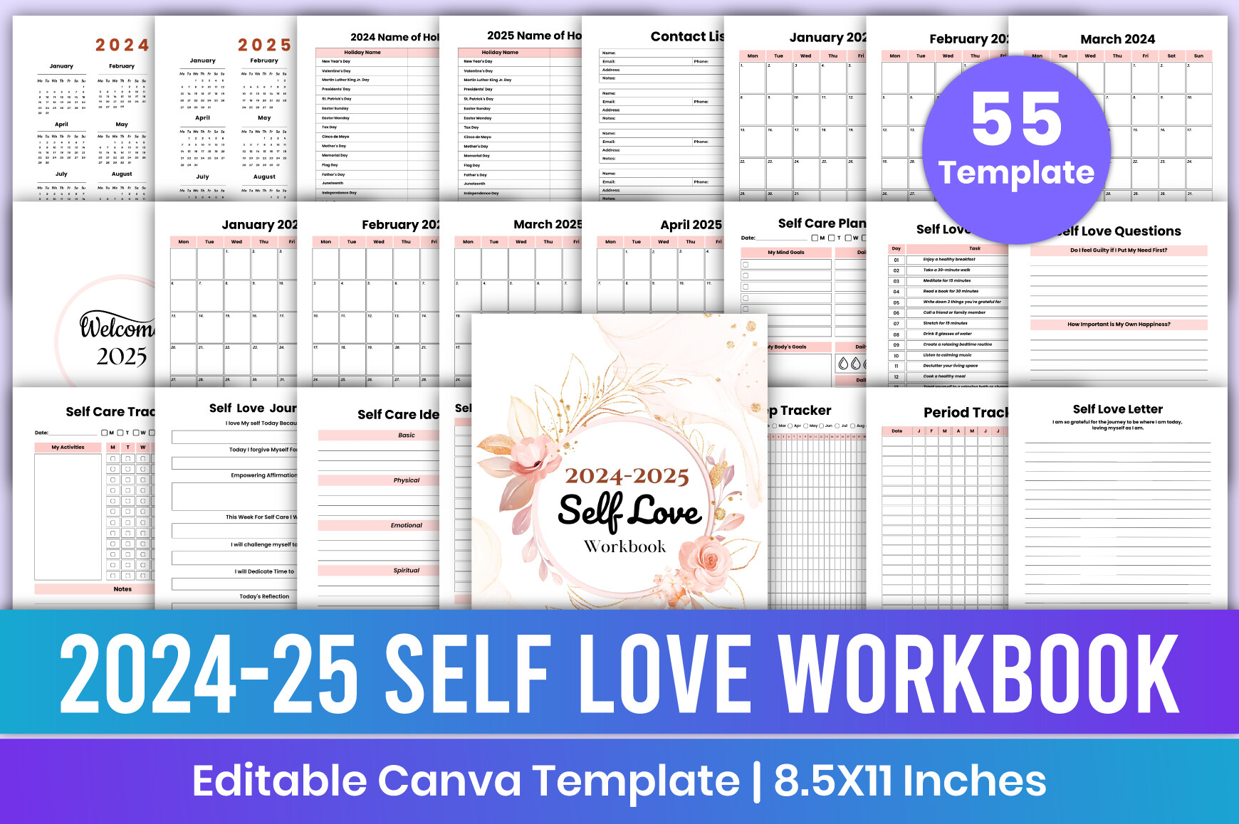 2024-25 Self Love Workbook Canva Kdp Graphic by Mustafiz · Creative Fabrica