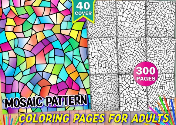 250 Mosaic Pattern Coloring Book Adults